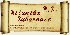 Milunika Kuburović vizit kartica